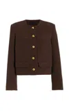 Nili Lotan Paige Cotton Blend Tweed Jacket In Brown