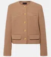 Nili Lotan Paige Cropped Tweed Bouclé Jacket In Beige
