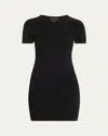 Nili Lotan Palma Laced Short-sleeve Mini Sweater Dress