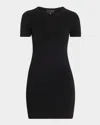 Nili Lotan Palma Laced Short-sleeve Mini Sweater Dress