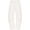 Nili Lotan Shon Cotton-blend Twill Tapered Pants In White