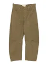 Nili Lotan Shon Cotton And Linen-blend Twill Tapered Pants In Green