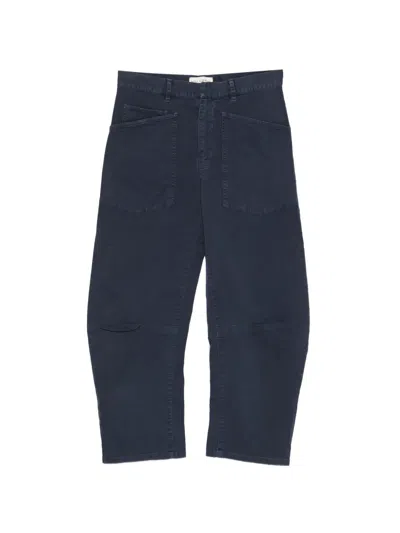 Nili Lotan Patch-pocket Trousers In Blue