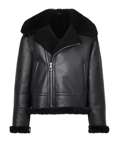 Nili Lotan Patchwork Wool Fur In Black