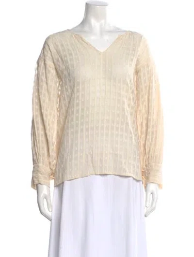 Pre-owned Nili Lotan Patterned V-neck Blouse In Neutral