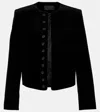 Nili Lotan Patti Cotton Velvet Jacket In Black