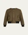 Nili Lotan Phoenix Quilted Bomber Jacket In Green