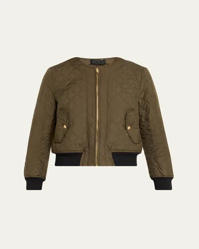 Nili Lotan Phoenix Quilted Bomber Jacket In Green