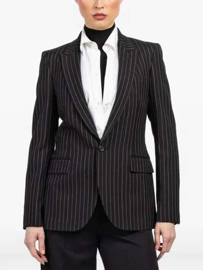 Nili Lotan Pinstripe Tailored Blazer In Black