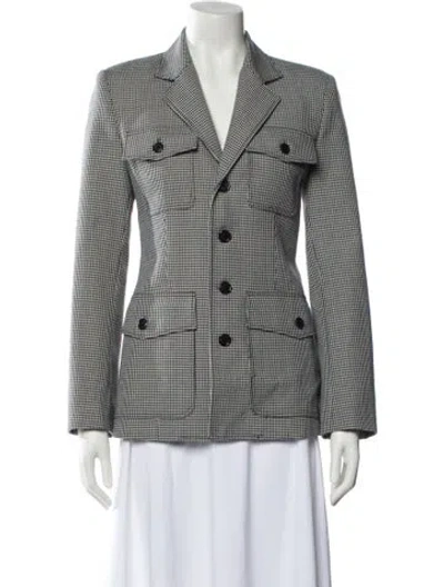Pre-owned Nili Lotan Plaid Print Blazer In Black
