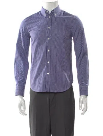 Pre-owned Nili Lotan Plaid Print Long Sleeve Shirt In Multi