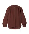 Nili Lotan Pleated Shirt In Brown