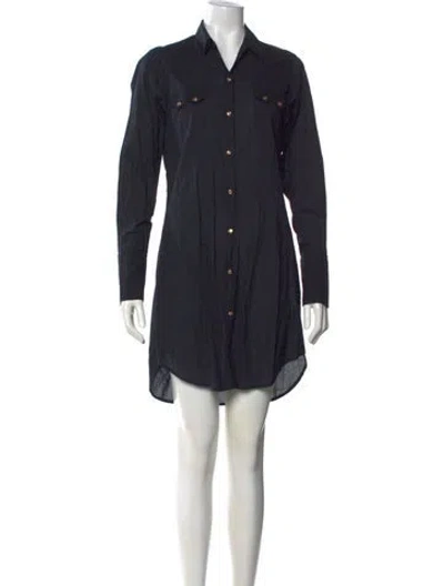 Pre-owned Nili Lotan Polka Dot Print Mini Dress In Blue