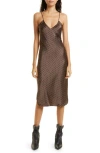 Nili Lotan Short Cami Dress In Espresso Dot Print