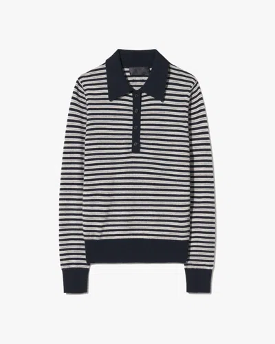 Nili Lotan Prescott Stripe Cashmere Polo