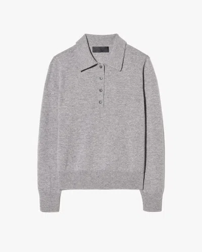 Nili Lotan Prescott Sweater Cashmere Polo In Gray