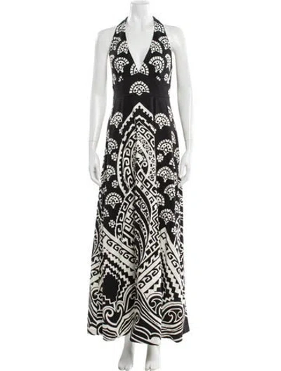 Pre-owned Nili Lotan Printed Long Dress In Multi