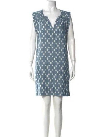 Pre-owned Nili Lotan Printed Mini Dress In Blue