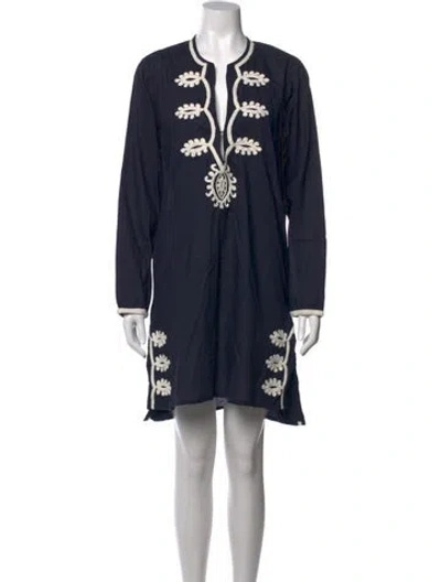 Pre-owned Nili Lotan Printed Mini Dress In Blue