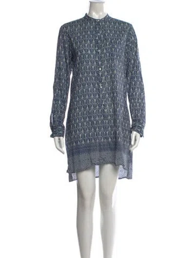 Pre-owned Nili Lotan Printed Mini Dress In Gray