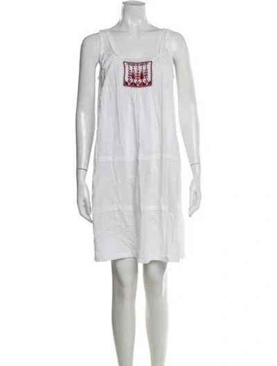 Pre-owned Nili Lotan Printed Mini Dress In White