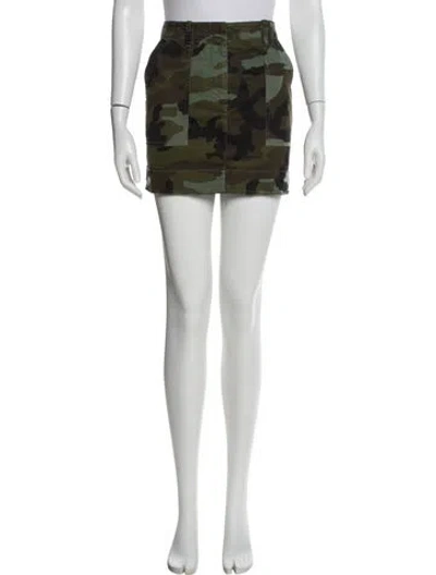 Pre-owned Nili Lotan Printed Mini Skirt In Green