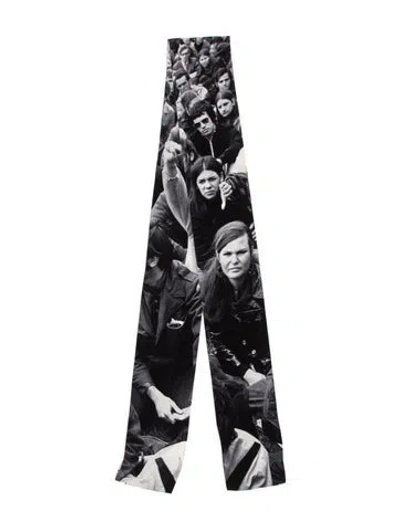 Pre-owned Nili Lotan Printed Scarf In Black