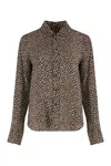 Nili Lotan Silk Shirt With Printed All-over Pattern In Brown