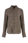 Nili Lotan Silk Shirt With Printed All-over Pattern In Brown