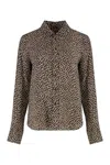 Nili Lotan Silk Shirt With Printed All-over Pattern In Brown