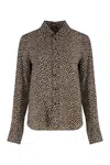 Nili Lotan Silk Shirt With Printed All-over Pattern In Brown