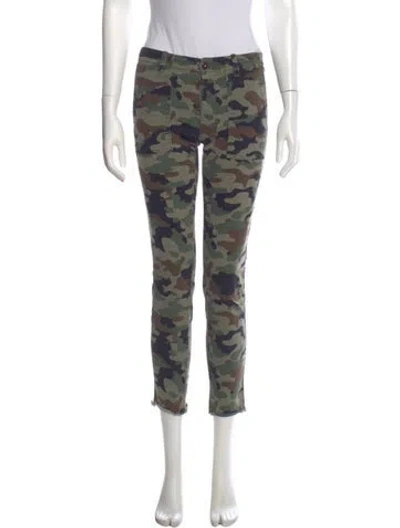 Pre-owned Nili Lotan Printed Skinny Leg Pants In Green