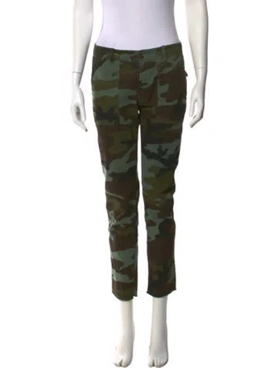 Pre-owned Nili Lotan Printed Straight Leg Pants In Green