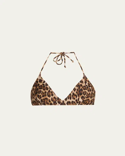 Nili Lotan Printed Triangle Bikini Top In Animal Print