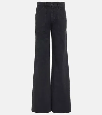 Nili Lotan Quentin Twill Wide-leg Pants In Midnight