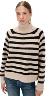 Nili Lotan Raelynn Stripe Turtleneck Cashmere Sweater