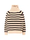 Nili Lotan Striped High Neck Knitwear With Ribbed Cuffs And Hem In Multi