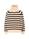 Nili Lotan Striped High Neck Knitwear With Ribbed Cuffs And Hem In Multi