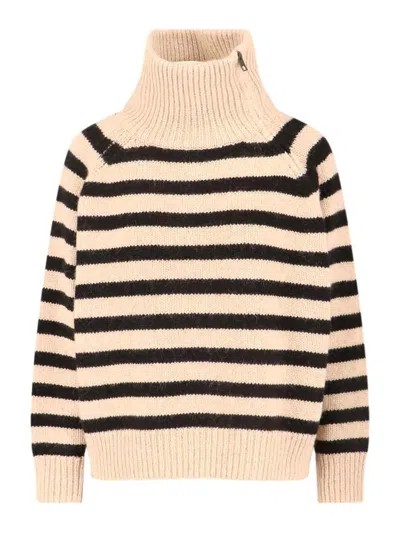 Nili Lotan Striped High Neck Knitwear With Ribbed Cuffs And Hem In Multi
