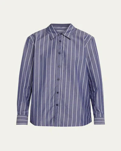 Nili Lotan Raphael Classic Striped Button-down Shirt In Blue