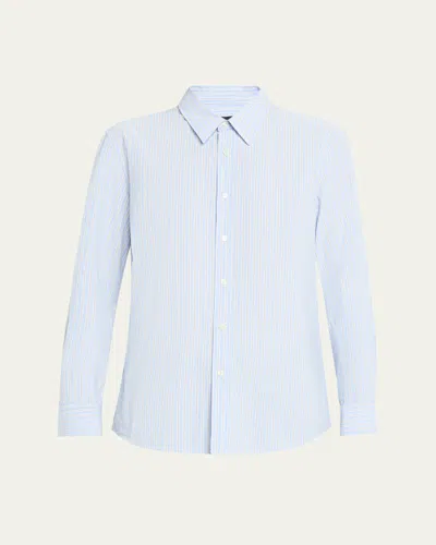 Nili Lotan Raphael Striped Classic Shirt In Blue