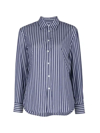 Nili Lotan Raphael Striped Shirt In Blue