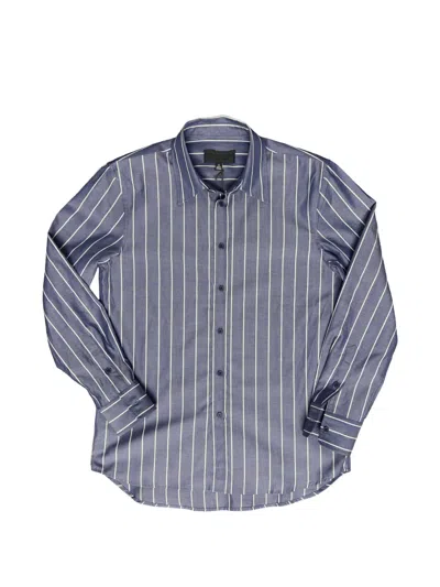 Nili Lotan Raphael Striped Shirt In Blue
