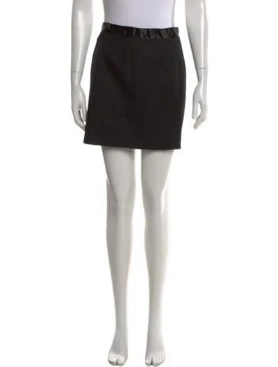 Pre-owned Nili Lotan Raw-edge Trim Mini Skirt In Black