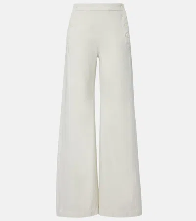 Nili Lotan Reed Cotton Wide-leg Pants In White