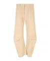 Nili Lotan Relaxed Fit Barrel Leg Pant In Beige