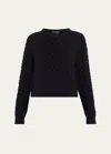 Nili Lotan Renata Cable Cashmere Sweater In Dark Navy