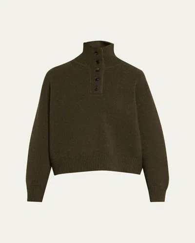 Nili Lotan Renata Collared Wool Sweater In Green