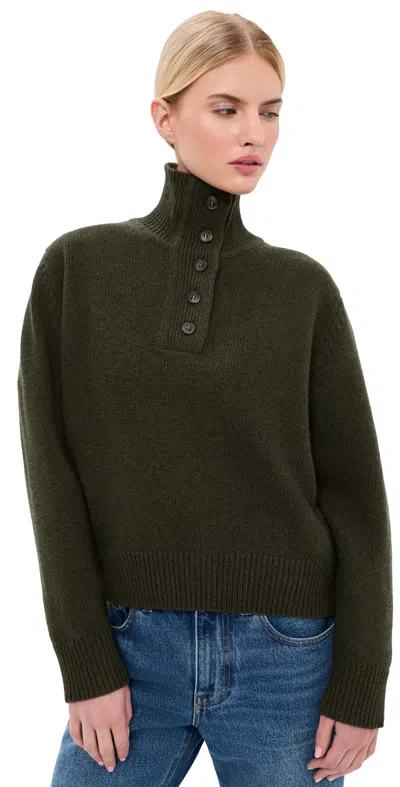 Nili Lotan Renata Sweater Dark Pine Melange In Green