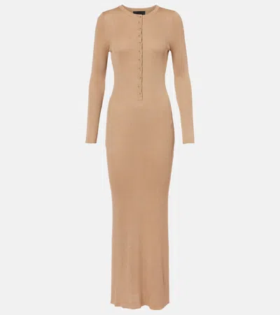 Nili Lotan Ribbed-knit Silk Maxi Dress